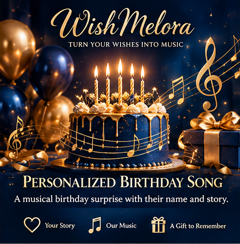 WishMelora Birthday Song personalized song gift cover